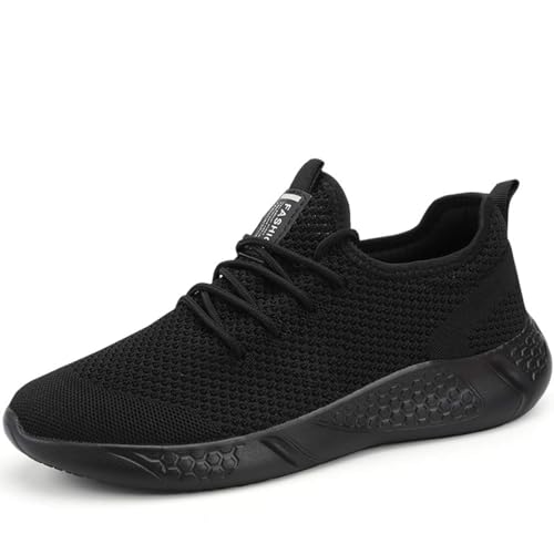 Foto von BUBUDENG Herren Schuhe Laufschuhe Sportschuhe Sneaker Straßenlaufschuhe Turnschuhe Outdoor Leichtgewichts Laufschuhe Freizeit Atmungsaktive Fitness Schuhe Schwarz EU 45