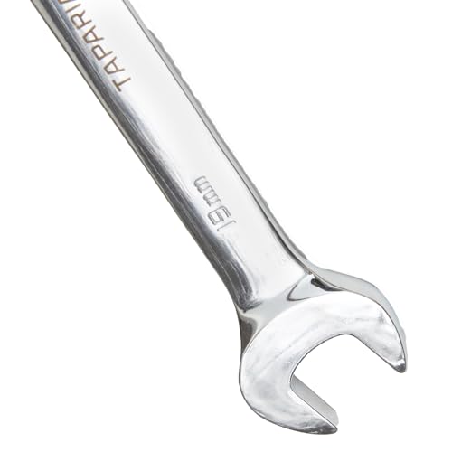 Image of Taparia 19mm Gear Wrench Combination Spanner made of Chrome Vanadium Steel, Combination Ratchet Spanner, CrV Steel Mirror polish Finish, Anti Rust coating
