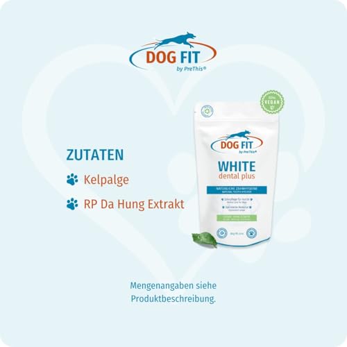 DOG FIT by PreThis® WHITE dental plus I Für die natürliche Zahnpflege von Hunden I Frei von Zusätzen & vegan