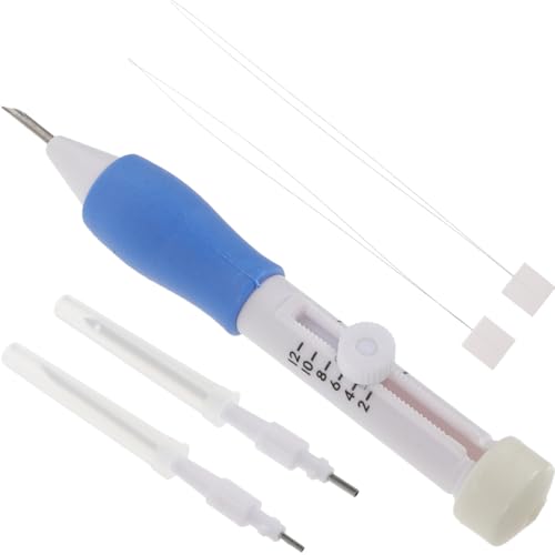 ULTNICE Kit De Aguja Magica para Bordar, Herramienta De Costura Diy, 3 TamañOs, Material Abs Y Acero, 13 X 2 X 1.8 Cm