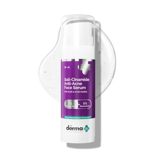 The Derma Co Sali-Cinamide Anti-Acne Face Serum - 30 ml | Fights active acne | Fades acne marks & scars | Controls excess oil | Unclogs pores | Reduce