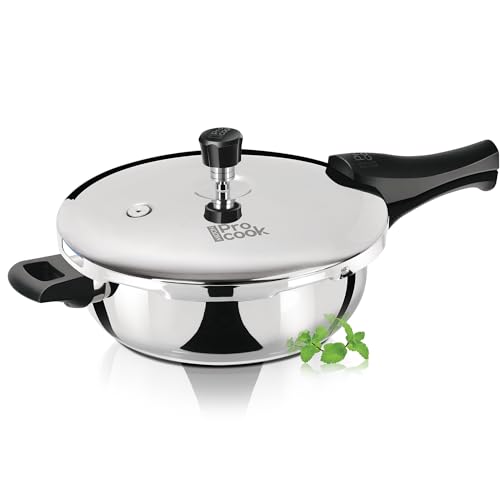 Milton Pro Cook Pressure Cooker 4.5 Litres Triply Stainless Steel Outer Lid Pressure Pan, Deep Fry Pan | Induction & Gas Stove Friendly | ISI-Certified, 100% Toxin-free, 5 Years Warranty | Silver