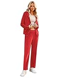 Liwitar Women's Velour Tracksuit 2 Piece Outfits Velvet Track Suits Set Zip up Hoodie Sweatsuit