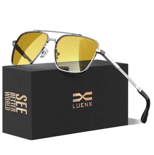 Image of LUENX Aviator Sunglasses for Women Men Polarized Lens Trendy Sun Glasses - UV 400 Protection 60MM with Accessories Driving