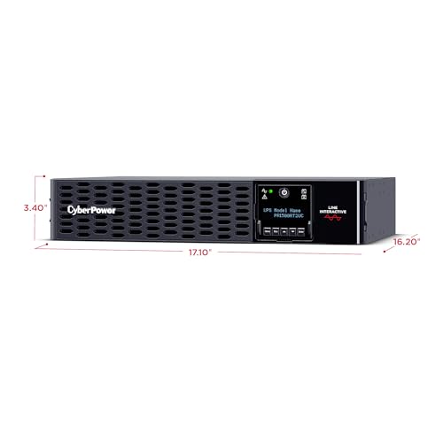 Image of CyberPower PR1500RT2UC Smart App Sinewave UPS Battery Backup and Surge Protector, 1500VA /1500W, 8 Outlets, 2U Rack /Tower, Built-in Cloud Monitoring, UL Certified