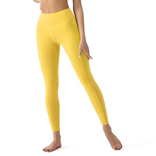 Image of YUDSUD High Waisted Leggings for Women with Pockets - Tummy Control Capris Yoga Pants for Workout Running Athletic Cycling