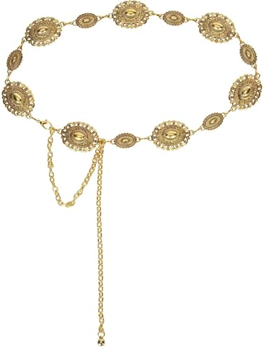 Western Gold Sunflower Concho Belt Women Cowgirl Cowboy Metal Chain Belts For Dresses Jeans Country Concert Outfits4