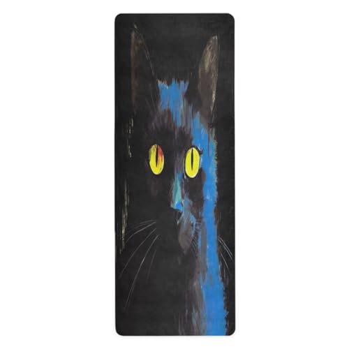 FLildon Black Cat Yoga Mat Thick Non Slip Yoga Mat