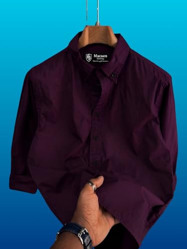 Image of Men's Casual Cotton Blend Shirt | Regular Fit | Full Sleeve | Solid Design