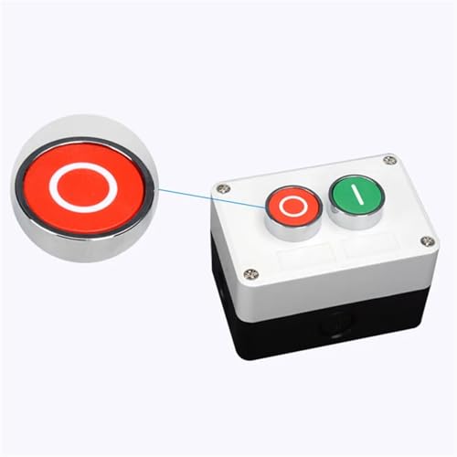 Interruptor de botón metálico XB2 verde con caja de control para arranque y parada industrial 7