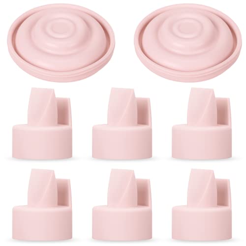 Image of [8-Count] Papablic Duckbill Valves and Silicone Membrane Compatible with Spectra S1, S2 and 9 Plus Breastpumps, Not Original Spectra Pump Parts, BPA/DEHP Free, Pink