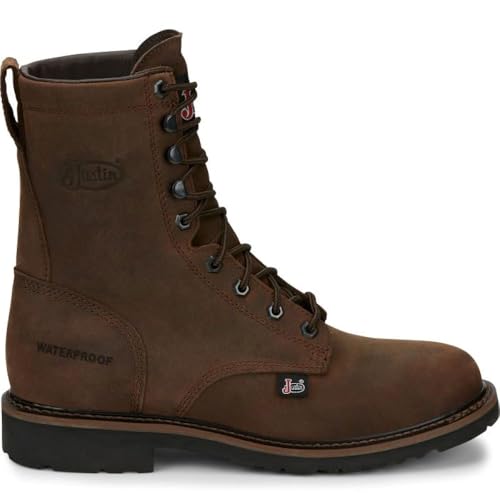 Justin Men's Drywall 8" Waterproof Work Boot, Aged Brown - 7 D3