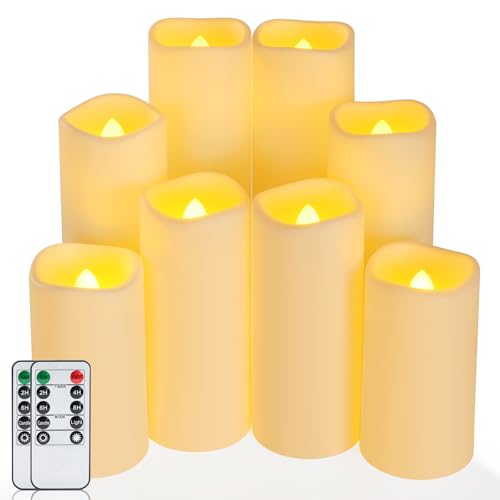 Homemory Flackernden Flammenlose Kerzen, Outdoor Wasserdicht Batterie...