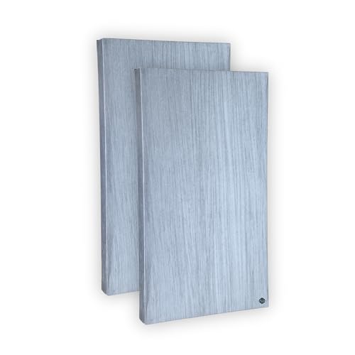 Image of Acoustic Rockwool Sound Absorption Panels 24 inch x 48 inch x 1.5 inch (Set of 2) | NRC 0.9 Noise Reduction Wall Panels | Rock Wool for Soundproofing Studio, Home & Office (Grey)