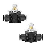 Beduan 12mm x12mm Tube OD Air Flow Control Valve with Push-to-Connect Fitting Speed Controller Union Straight SCF-12 (Pack of 2)