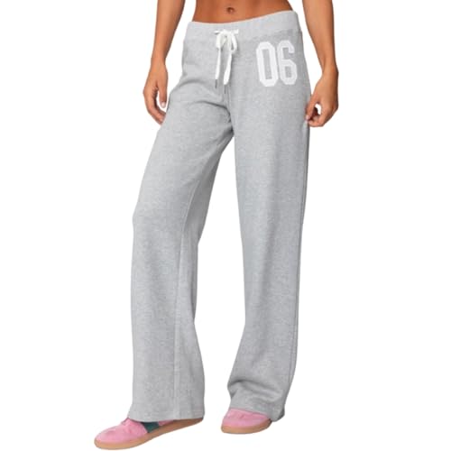 Pantalon de survêtement large à cordon pour femme coupe droite