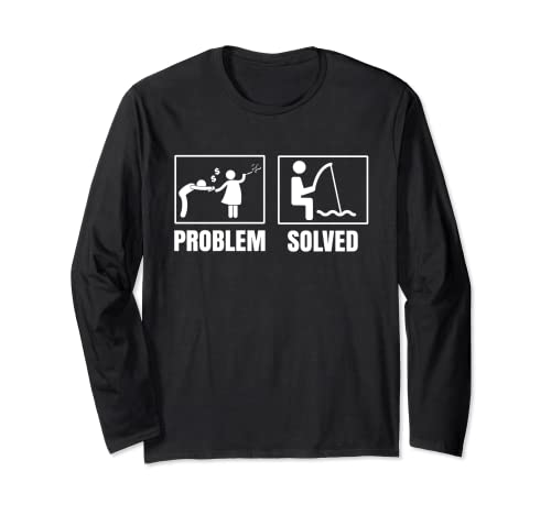 Funny Fishing Fisherman Tees - Problem Solved T-Shirt Langarmshirt