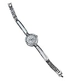 Zxarunas orologio da polso Orologio da donna elegante con bracciale in acciaio inossidabile, quadrante rotondo, analogico al quarzo, orologio elegante con strass, regali delicati orologio(Silver)
