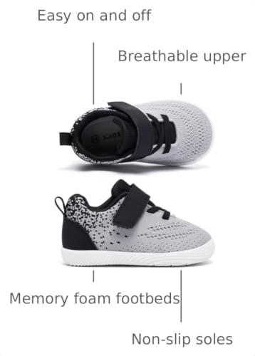 Image of MORENDL Toddler Sneakers Baby Boys & Girls Barefoot Shoes Lightweight Breathable Walking Running Tennis Athletic Sport Shoes