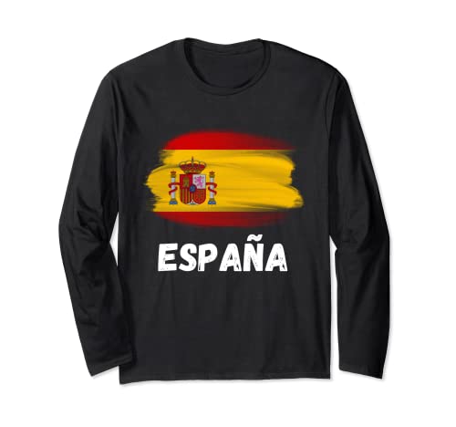 Bandera de Espana Orgullo Retro España Bandera Familiar Manga Larga