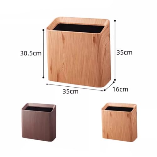 Corbeille à déchets ouverte style boisé avec double bac intérieur - 2
