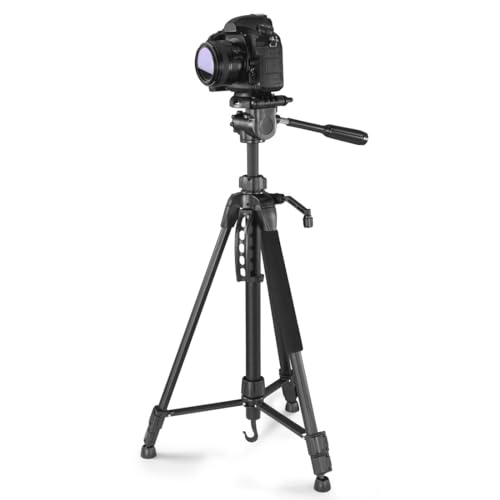 Hama Stativ Kamera Action 153 3D (Leichtes Fotostativ inkl. Handy-Halterung, Tripod mit 60-153cm H&ouml;he, Dreibeinstativ mit 3-Wege-Kopf, Spiegelreflexkamera Stativ passend f&uuml;r Videokamera) schwarz