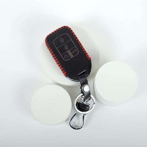 Image of Leather Car Smart Key Cover Case for Honda New Civic New Honda City (Black)