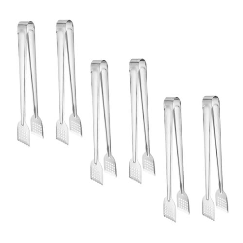 OHPHCALL 6Pcs Stainless Steel Cooking Tweezers Non Slip Food Clamps for Bbq Grilling Precision Tongs for Serving Culinary Use Comfortable Grip for Safe Handling