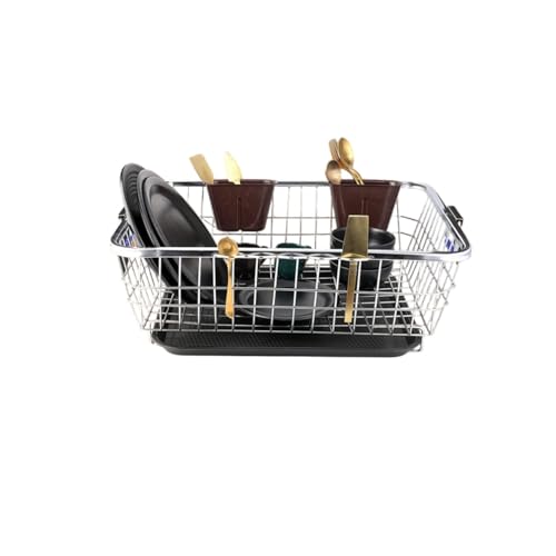 Image of 64x47x23 Dish Drainer Basket Stainless Steel With Drain Treay Utensil Drying Stand for Kitchen /Plate Rack /Bartan Basket /Sink Counter Top Dish Drainer Rack