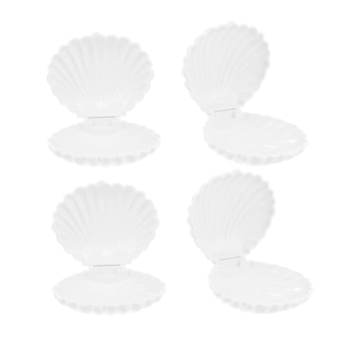 STOBAZA Cajas De Concha Para Dulces De Contenedores De Almacenamiento Forma De Concha Para Chocolates y Joyas Decoración Para Fiestas De Boda y Cumpleaños Color Blanco