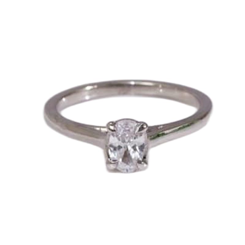 Bague solitaire en argent 925 avec pierre CZ incolore scintillante pour femme