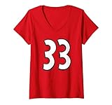 Hey Arnold Halloween Gerald Number 33 Costume V-Neck T-Shirt
