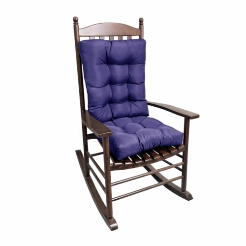 psmacra Rocking Chair Cushion Set of Thicken Seat & Back Chair CushionsSoft Thickened Patio Chair Cushions for Indoor/Outdoor (Navy Blue)