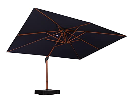 Photo 1 of ***PARTS ONLY*** PURPLE LEAF 10' X 13' Double Top Deluxe Wood Pattern Rectangle Patio Umbrella Offset Hanging Umbrella Outdoor Market Umbrella Garden Umbrella