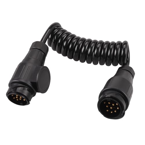 Erato Cavo per Rimorchio 13 Pin 2m, Cavo Adattatore da Spina 13 Pin a Spina 13 Pin, Fascia Elettrica a Spirale per Auto, Rimorchi, Roulotte, Camper, Portabici, Camion