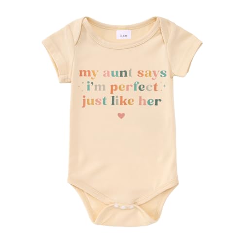 Ritatte Newborn Baby Girl Boy Onesie Infant Auntie's Lil' Dude Bodysuit Romper Unisex Funny Cute Aunt One-Piece Clothes 0-18M