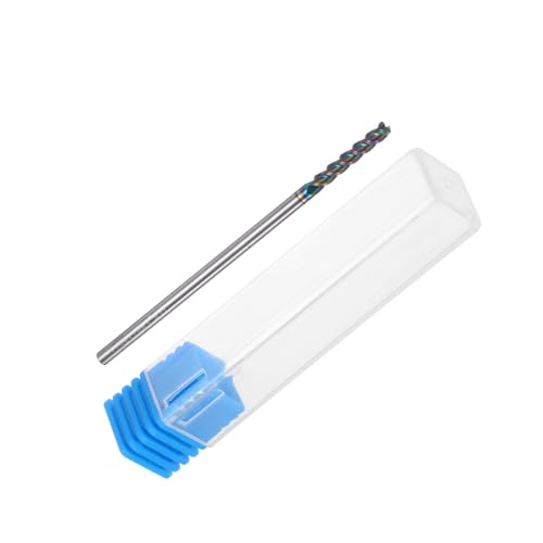 Image of uxcell Carbide Square End Mill, 1 /8 inch Diameter Diamond-Like Carbon Coated 3 Flutes Milling Bit Cutter, for Aluminum Copper Non-Ferrous Metal, 1 /8 inch Shank 1 inch Cut Length 3 inch Extra Long HRC55