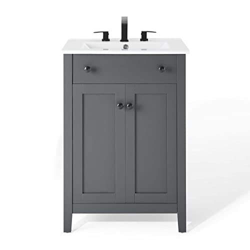 Modway Nantucket 24" Bathroom Vanity In Gray White, 24 Inch #TOP1
