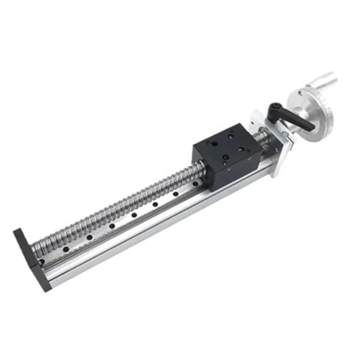Dual Optical Axis Manual Sliding Table Rail Guide SFU1605 C7 Ball Screw Manual Sliding Table Linear Rail Stage Module with Hand Wheel 100mm-300mm Stroke(200mm Stroke)