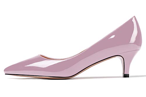 SAMMITOP Women's Pointed Toe Pumps Classic Kitten Heel Shoes Slip On Office Business Shoes