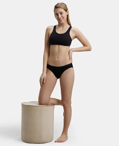 Image of Jockey 1582 Women's Super Combed Cotton Elastane Stretch Slip On Crop Top with Stay Fresh Treatment Pack of 2