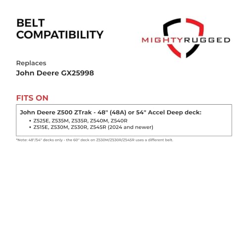 Image of MightyRugged GX25998 Deck Belt for John Deere Z525E Z535M Z540R 48 54 in