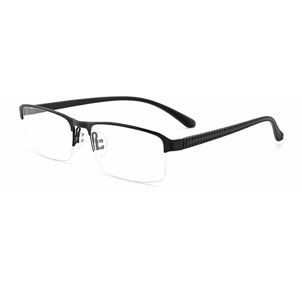 JIETIAN Herren-Lesebrille Smart Zoom mit Blaulichtfilter und HD Glas, Metallrahmen 1,56 asphärische Kunststoffgläser Schutzbrille,Schwarz,+2.75