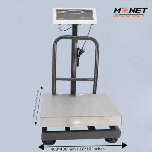 Image of MONET Platform Weighing Scale | Green Display Light | For Industrial And Commercial Use | 200kg Weight Limit With 20g Accuracy | 500X500 MM Scale Size