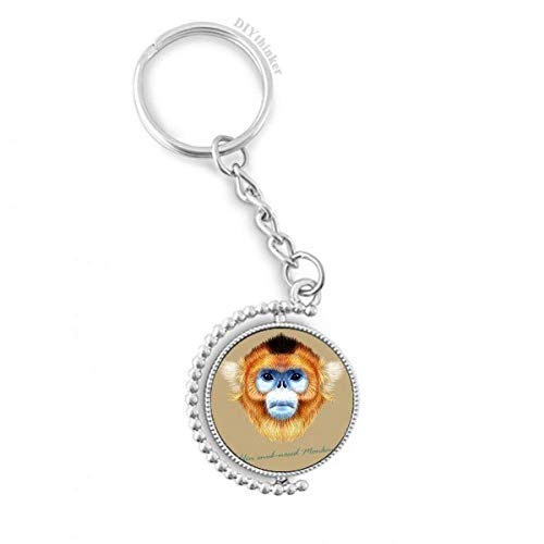 Singe Doré à Nez Camus Porte-Clés Animalier Idée Cadeau Originale