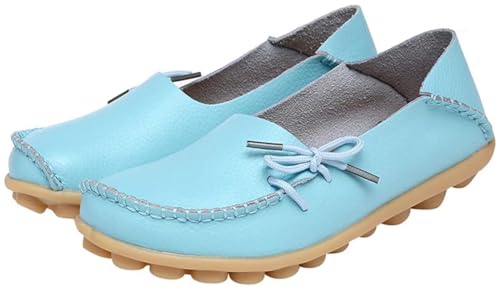 Image of Women's Leather Slipper Loafers Flat Shoes Slip-Ons