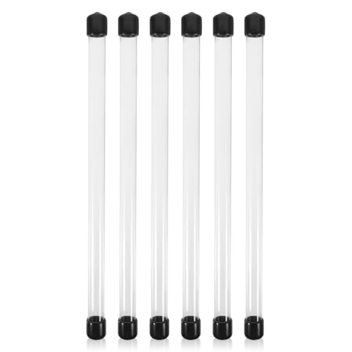 iplusmile 6 pcs Transparent Plastic Storage Tubes with Lids 8.97 in
