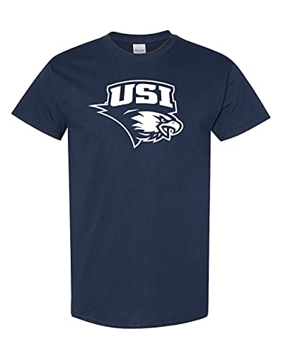 CreateMyTee | University of Southern Indiana USI One Color T-Shirt (Navy Medium)