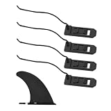 QEXUJOW Surffinnen,Vier schwarze Surfboard-Finnenclips, Befestigungsclips aus Nylon für aufblasbare SUP-Boards/Longboards, Abmessungen 4,3×1,4 cm, Zubehör speziell für Paddleboards.