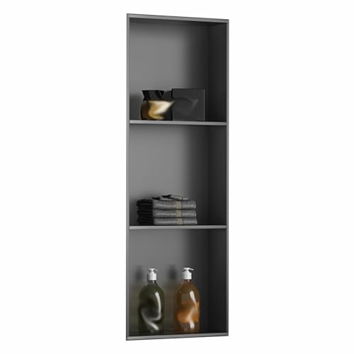 WEKONUMEX Nicho Empotrado en la Pared, Estante Empotrado Impermeable de Acero Inoxidable for Ducha, for baño, Multicolor, Varios tamaños(Black,35x100cm)